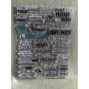 Hot Off The Press Inc. Clear Acrylic Stamps Set - Friends Forever Sentiments